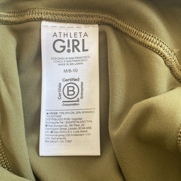 Athleta Girls High Rise Chit Chat Flare Pants, size m (8-10), Olive Green - Picture 3 of 4